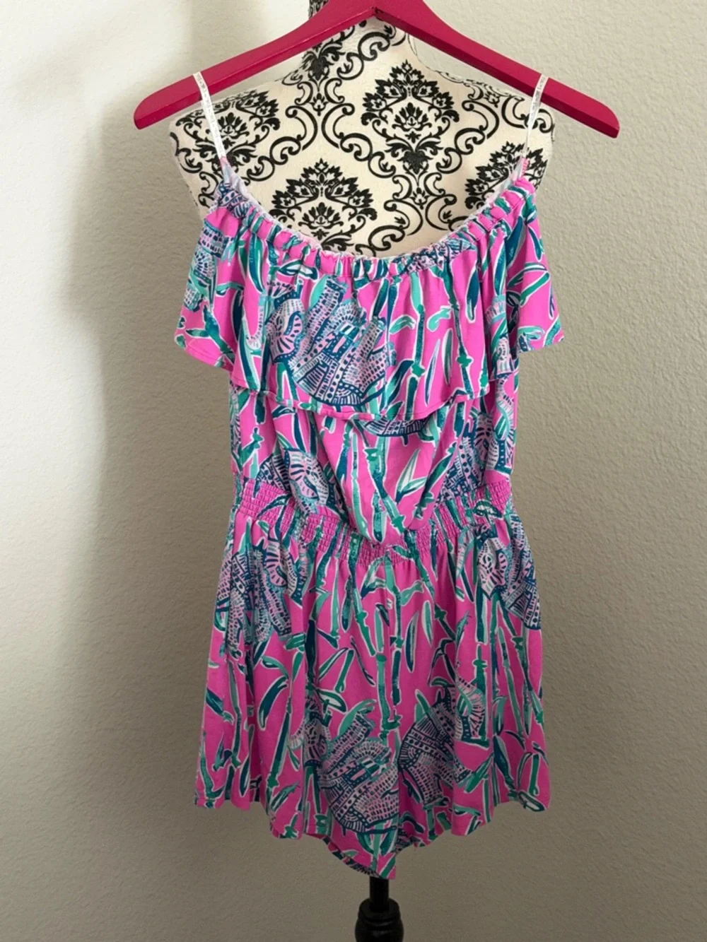Lilly Pulitzer Anja Romper Pink Elephant Size S - Picture 3 of 7